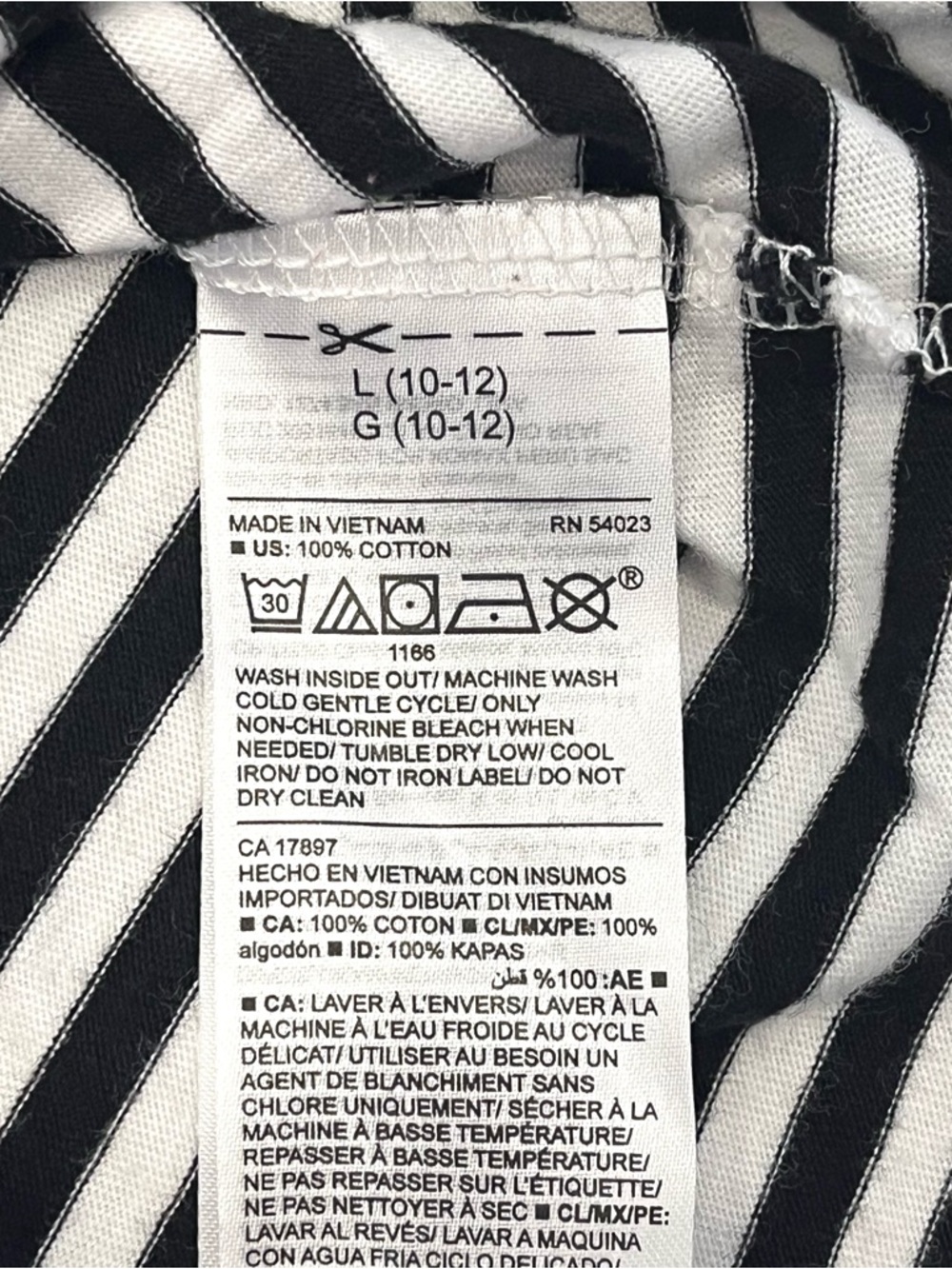 Old Navy Girls L 10-12 Sleeveless Striped Tank Dress Black White Cotton - Picture 4 of 4